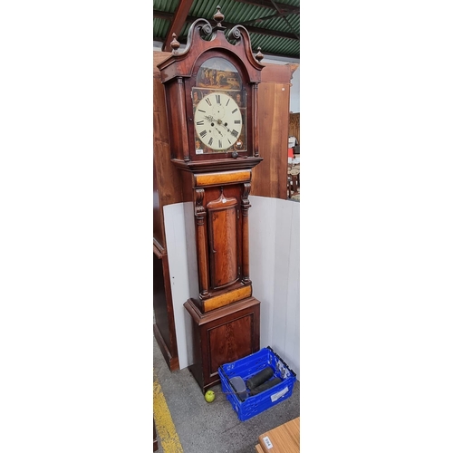 627 - Star Lot. A Fabulous Victorian 8 Day full size Grandfather Clock with Weights and a Chime Featuring ... 