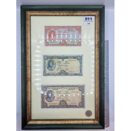 11 - A collection of three Lady Lavery bank notes, all original currency. A ten shilling note dated 6.4.6... 
