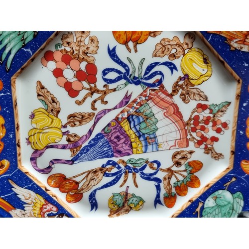 210 - A Stunning Hermes Paris Porcelain Limoges Decorative Plate 'Hermes Marqueterie de Pierres d'Orient e... 