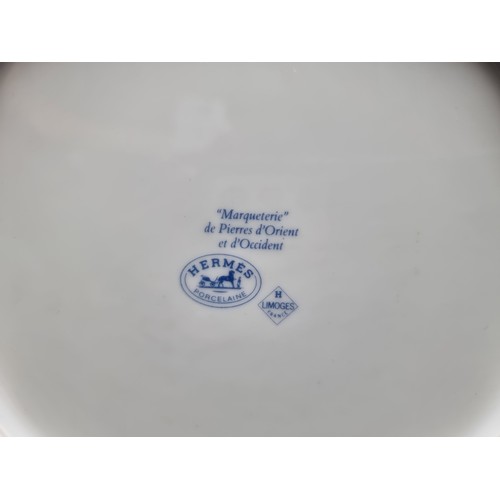 210 - A Stunning Hermes Paris Porcelain Limoges Decorative Plate 'Hermes Marqueterie de Pierres d'Orient e... 