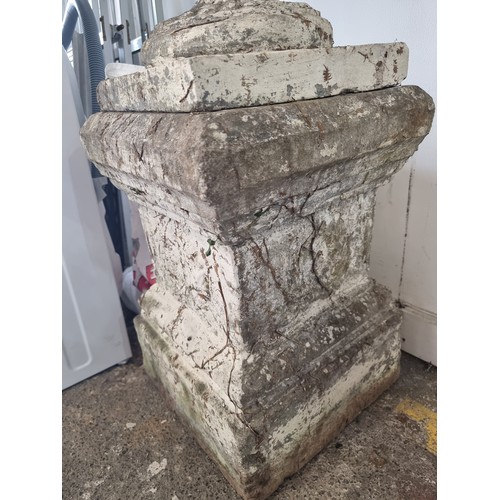 771 - Antique stone/concrete good size Grecian garden urn on pedestal. From a fine home in Blackrock.
DM i... 