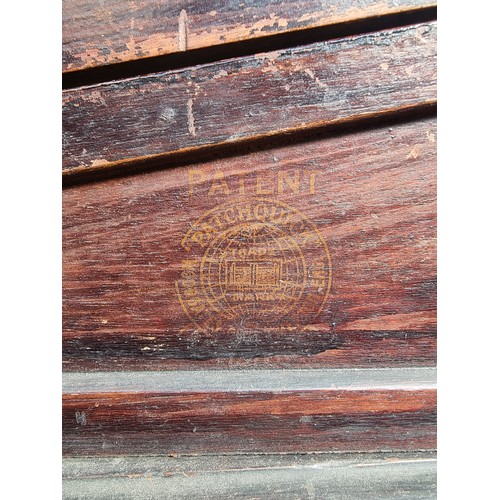 307 - An Antique Wooden sloped Shop Display Case with a Glass Top, opens from the top. With 'Patent 