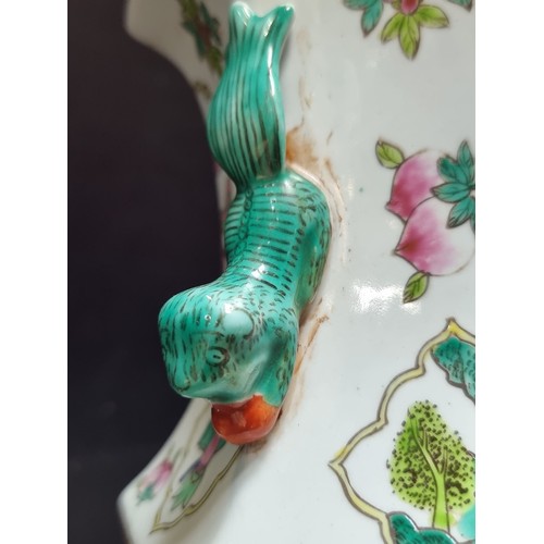 179 - A Pair of large Chinese Hexagonal Hand painted Porcelain Vases with Imperial Court Scenes. They have... 