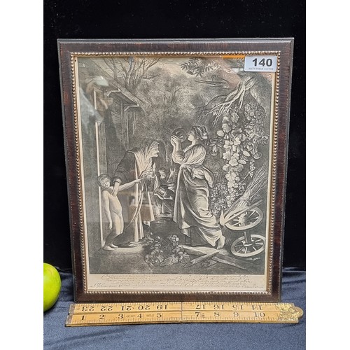 140 - Wonderful original antique engraving by Hendrick Goudt (1583–1648)'Ceres Seeking Her Daughter', made... 