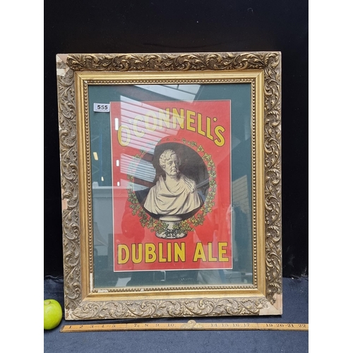 555 - Large framed print of an O'Connell's Dublin advertisement.