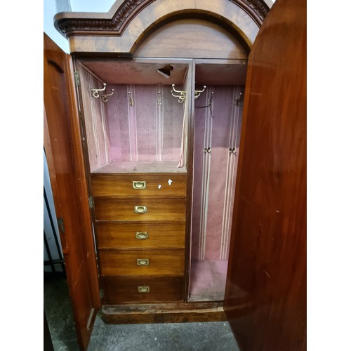 612 - A Stunning Large Victorian mirrored Burr Walnut Wardrobe with 5 Good Size Inner Drawers and Ample Ha... 