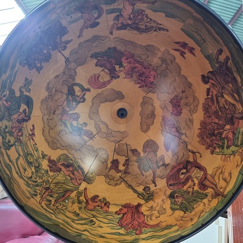 595 - An impressive large Globe Drinking Cabinet - profusely decorated with Medieval style illustration bo... 