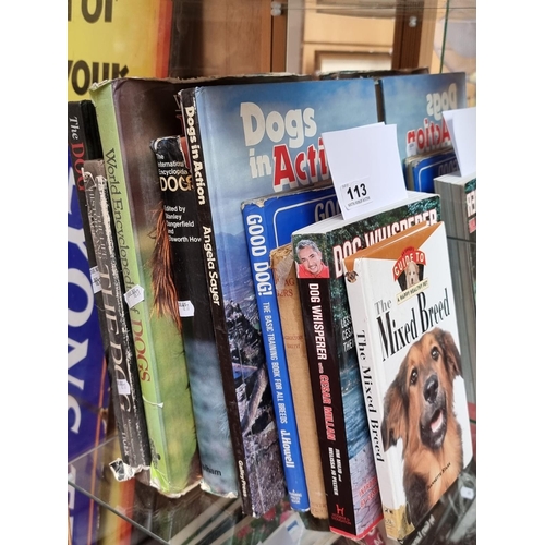 113 - 9 books on dogs and their breading. Including 'The International Encyclopedia of Dogs' by Dangerfiel... 