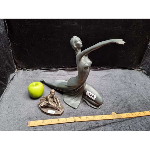 138 - A Large Ballerina Figurine with a Figure of a 