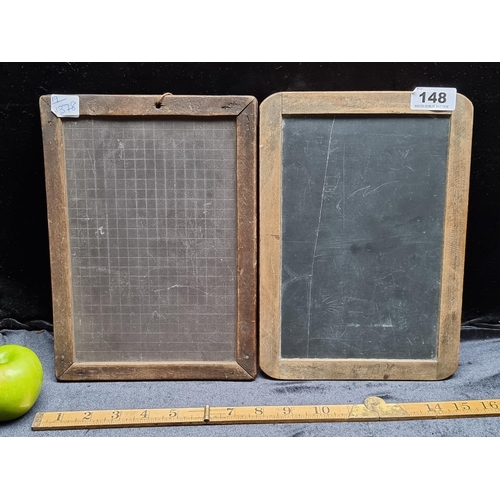 148 - A Pair of Vintage Slate class room Chalk Boards.