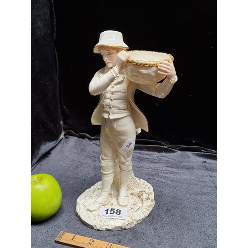 158 - An 1870s Royal Worcester Porcelain Figurine of a Basket Boy in good order, rare figure