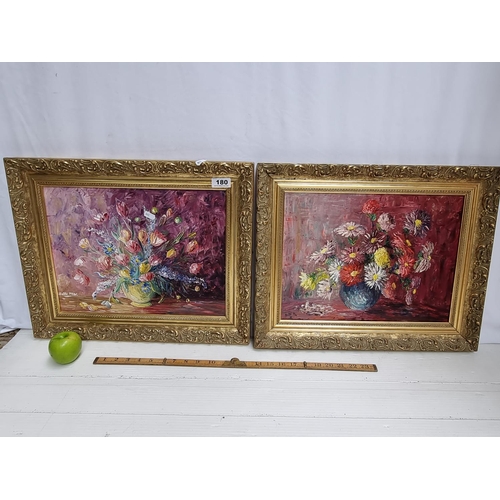 180 - A Pair of Original Oil on Board Still-Life Paintings. Beautifully framed and display the Impasto tec... 