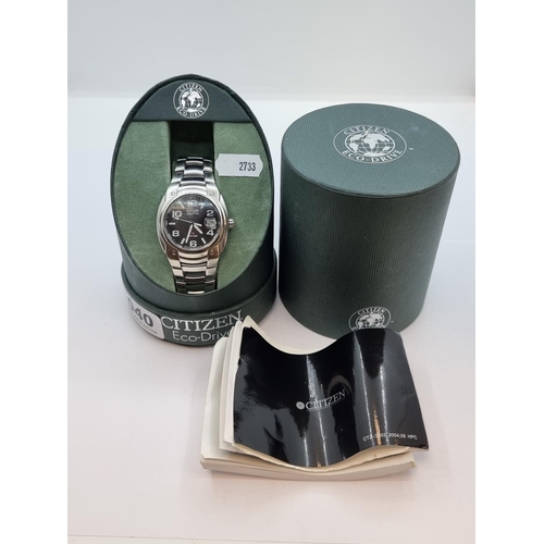 40 - Citizen Eco Drive watch with box and papers.