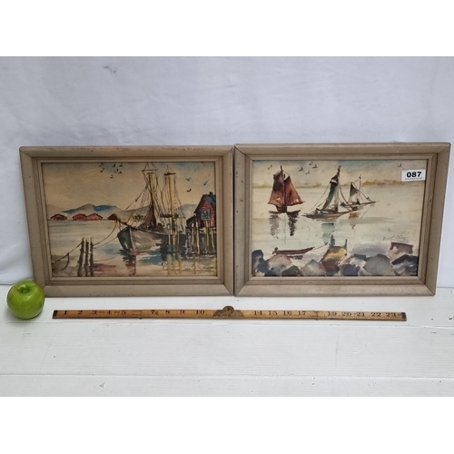 87 - Pair of neat sized original watercolours, signed by the artist Dorothy Ohles.