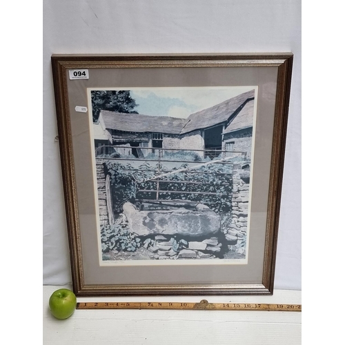 94 - Good sized limited edition print 18/60, entitled 'Stone Trough', signed bottom right by the artist D... 