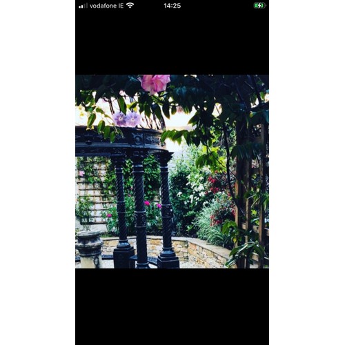 141 - Star Lot : Fabulous Large Cast Metal Gazebo with benches. 400cm Tall 300cm Wide and Weight 1350Kg. 
... 