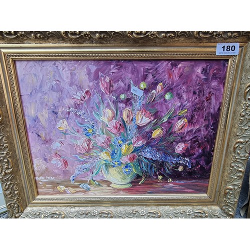 180 - A Pair of Original Oil on Board Still-Life Paintings. Beautifully framed and display the Impasto tec... 