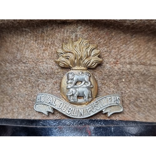 157 - A Royal Dublin Fusiliers WWI Officers Rank Peak Cap.