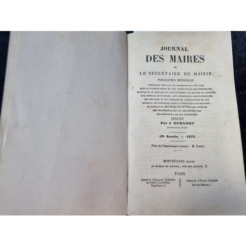 111 - Antique collection of 15 volumes 'Journal des Maires' from late 1800's.