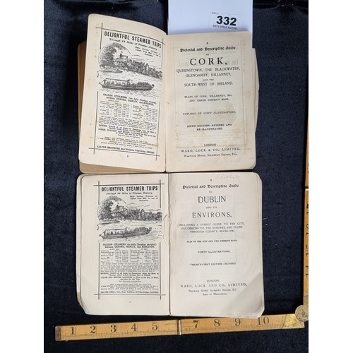 332 - Two copies of 'Wardlock & Co's Cork and South West Ireland'and Dublin Kingstown (now Dun laoghaire) ... 