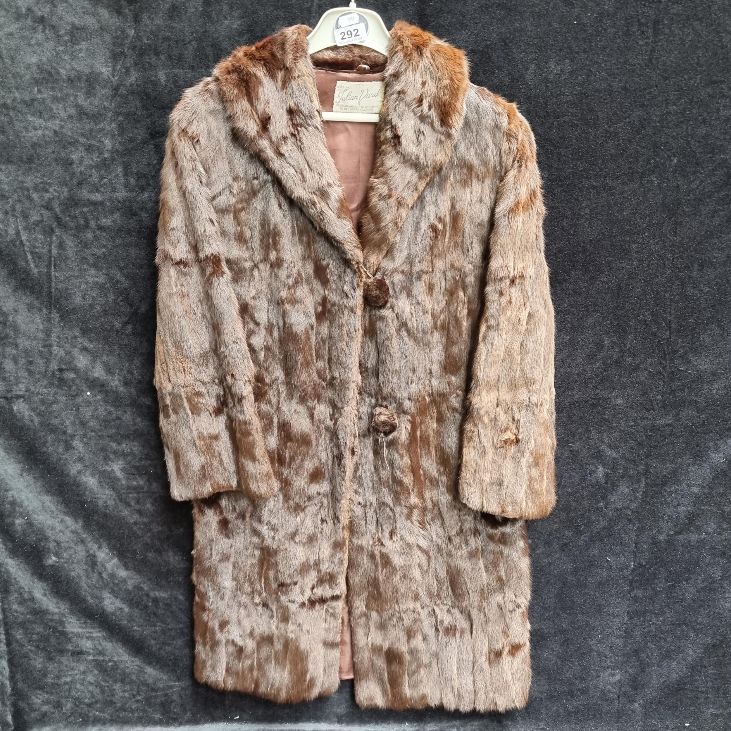 Julian Vard brown genuine fur coat 