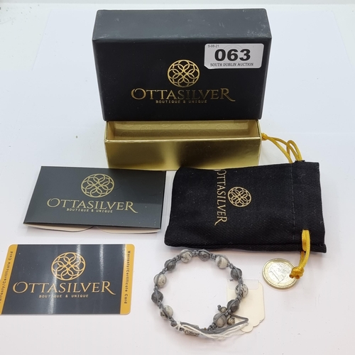 63 - An Ottasilver stone bracelet, with stones cold to touch. Together with authenticity card in presenta... 