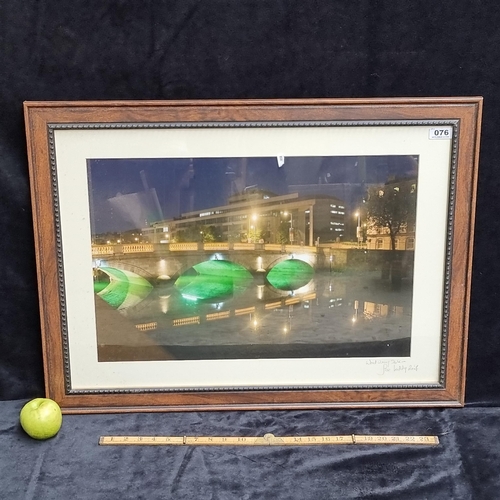 76 - Large framed photograph print of the Wood Quay, Dublin, hand-signed by the photographer Joe Leddy, 2... 