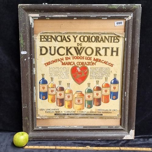 90 - 100% original vintage advertisement sign for Esencias Y Colorantes by Duckworth & Co, Old Trafford, ... 