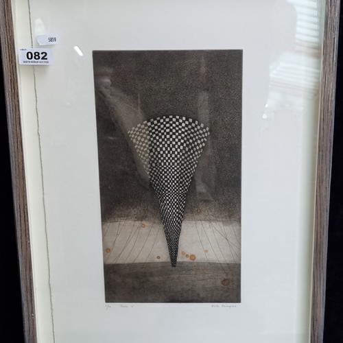 82 - Good sized limited edition intaglio etching, entitled 'Tower V', hand signed bottom right by the art... 