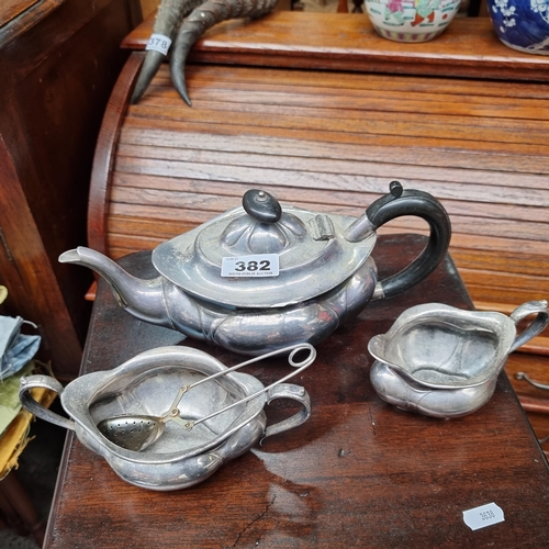 382 - An Antique 3 Piece Epns Tea Set