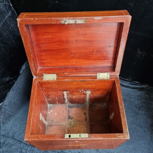 186 - Star Lot : A Charming Georgian Deep Bottle Box with a Pair of Brass Handles and Neat Inlay with a 2 ... 