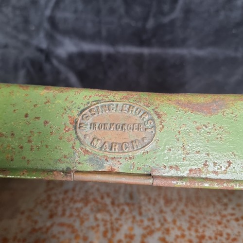 167 - A Vintage Green Metal Storage Box marked 