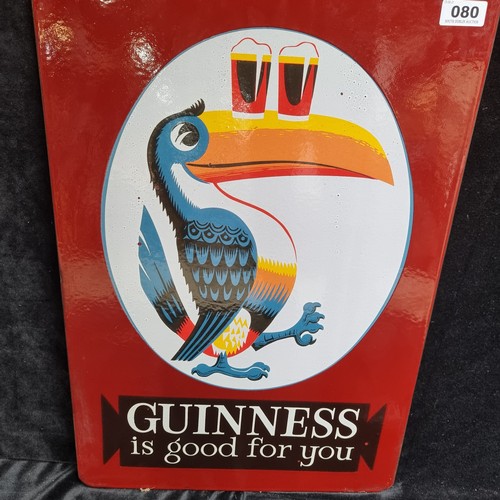 80 - Star Lot : Fabulous Circa 1950s / 1960s 100% original Guinness Enamel double sided sign. Guinness is... 