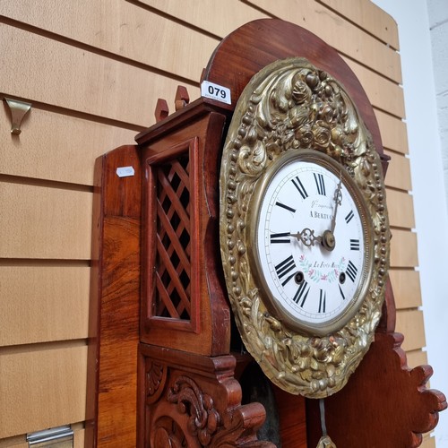 79 - Star Lot : A stunning, huge 19th century  French 2 weight clock by A. Bertucat  