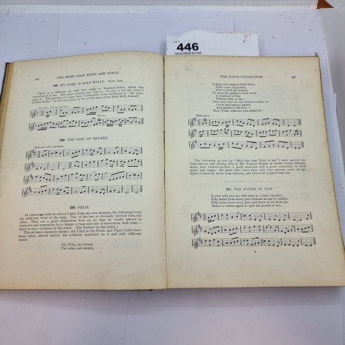 446 - Old Irish Folk music and songs By P.W Joyce. Printed 1909 good size book with Celtic imagery on the ... 