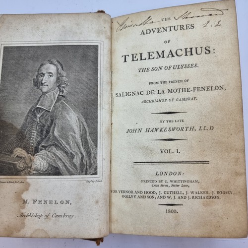 443 - Two Full neat size Volumes, The Adventures of Telemachus, The son of Ulysses Published 1800, With le... 