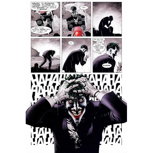 111 - A very large acrylic graphic painting of the Joker on stretched canvas. Inspired by a panel from Bat... 