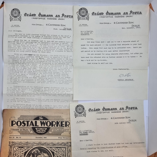 32 - A collection of Irish postal history items in the form of letters and advertising material. Two lett... 