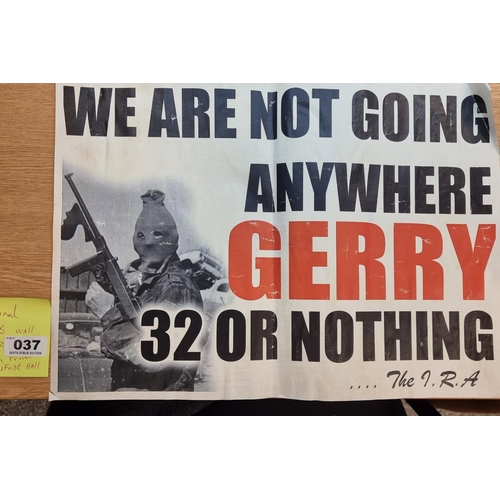 37 - An original IRA two colour poster dated 1996, taken from the Belfast Hall. Dimensions 45 x 32cm. Nic... 