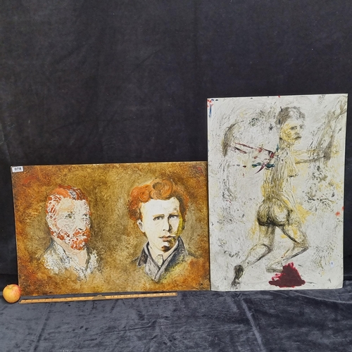 78 - Two large, doubled sided mixed media works by Irish contemporary artist, Daithi Brophy. Including a ... 