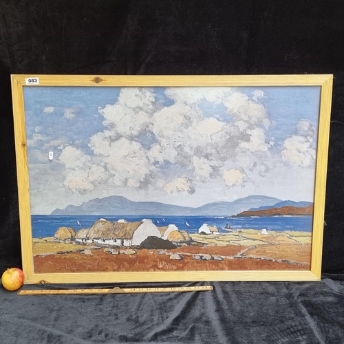 83 - Large framed print of a Paul Henry painting. Mm: 66cm X 97cm