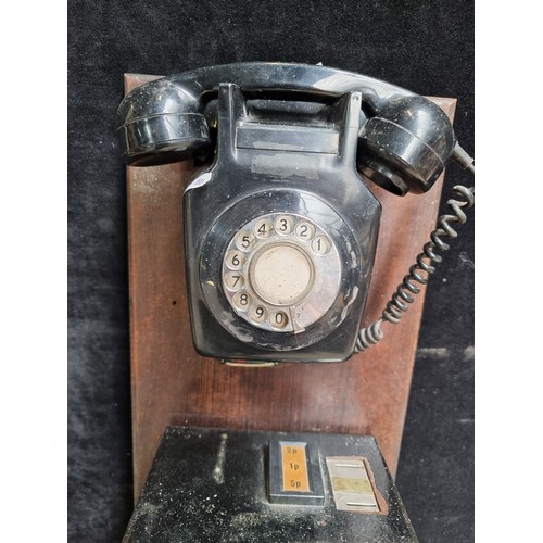 125 - Star Lot : A lovely original early 1960s vintage AB payphone with rotary dial. Heavy super piece. In... 