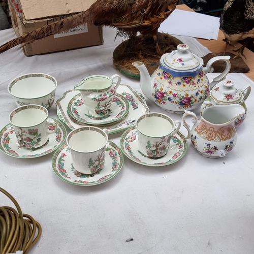 336 - 10 pieces of floral pattern china including pieces from Arklow, also teapot etc