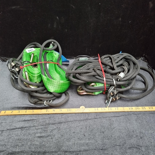 344 - Two ''Guardian'' Load Restraint System Cords. Break Force 5000kg. 8.6M in length.