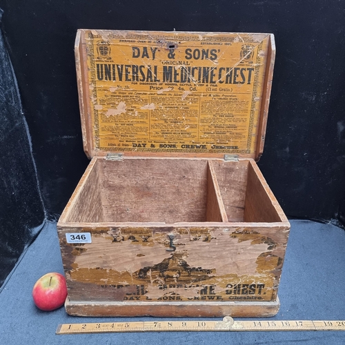 346 - A Day and Son's Universal Medicine Chest. With original labels and rustic charm.