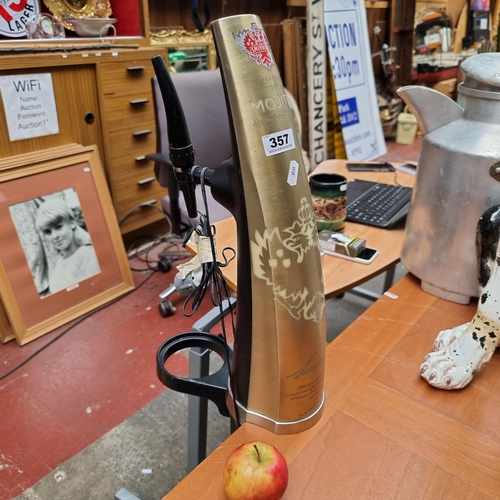 357 - A Smirnoff Vodka Mohito Large light up tap with a vice grip style attachment for mounting.