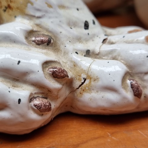 354 - STAR LOT - A very large, rare, 19th century black and white ceramic dog. A Victorian ''Talking-Piece... 