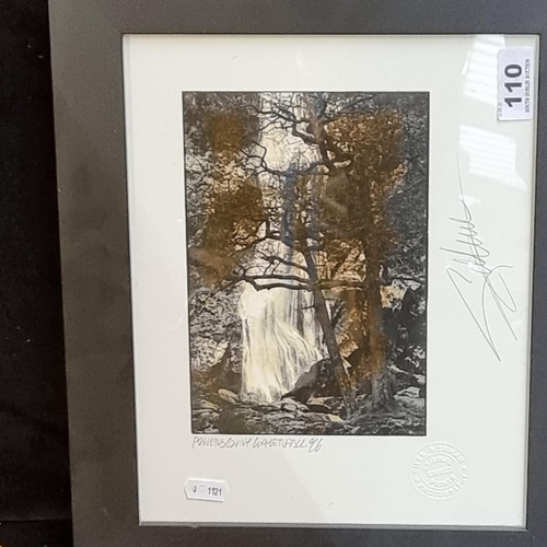 110 - Framed photographic print signed by Giles Norman with artist's proof showing Powerscourt waterfall 1... 