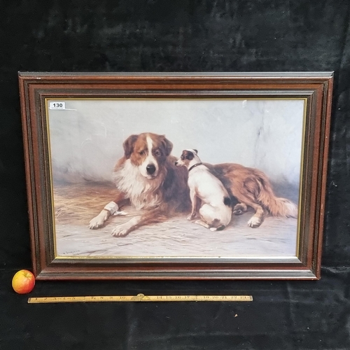 130 - Large high quality print of painting of two dogs by H Garland 1892.