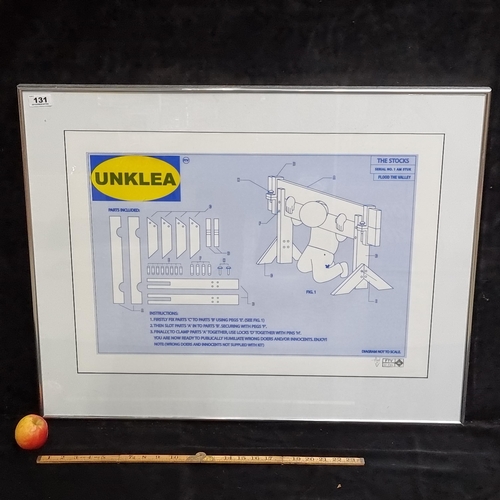 131 - Large framed comical print 